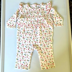 Janie and Jack NWT 0-3 Months, Long Sleeve Floral Pants Romper